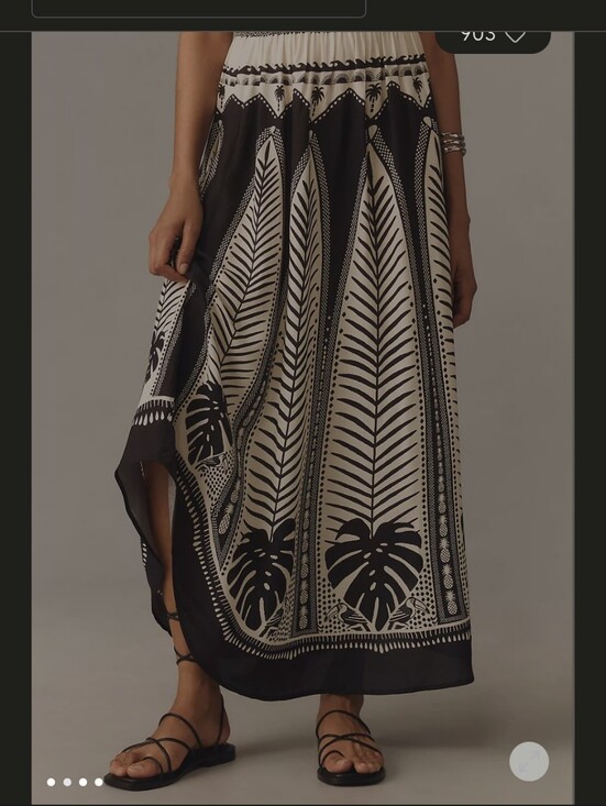 FARM Rio Dresses & Skirts - FARM Rio Black and Cream Asymmetrical Maxi Skirt